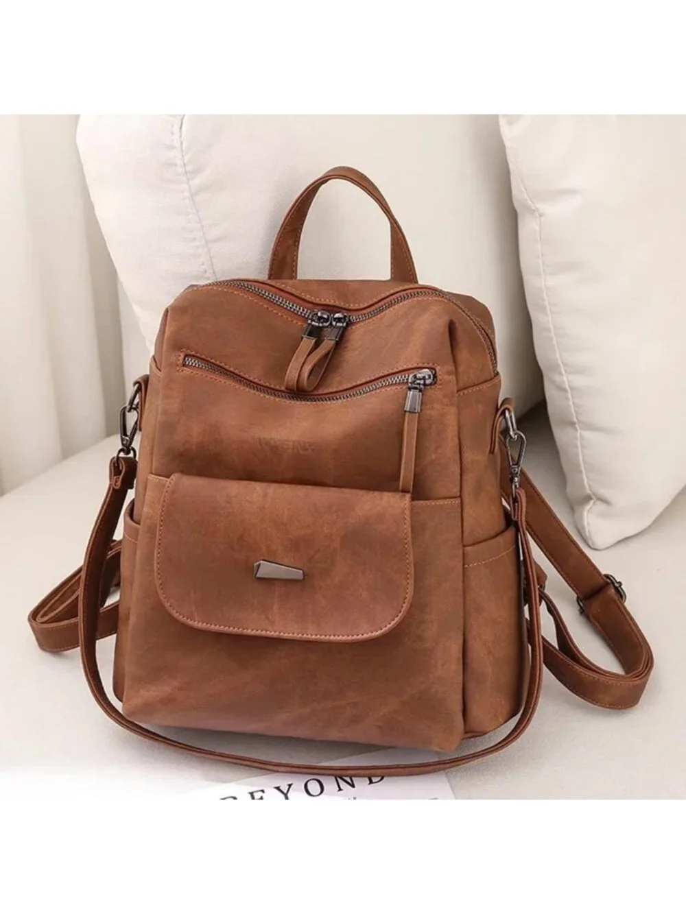 Stylish PU Leather Backpack Purse for Women | Versatile Handbag & Travel Bag